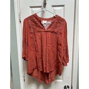 Knox Rose Embroided Bell Sleeve Top